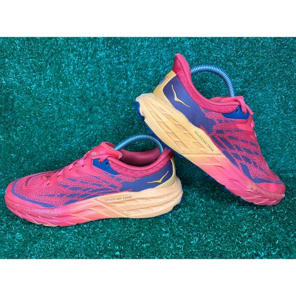 Hoka Speedgoat 5 Fiesta Radiant Yellow Running Shoe Men's Size US 7D - Picture 3 of 9